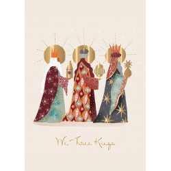 We Three Kings Religious Art Gold Foil Finished British Heart Foundation Charity Christmas Pack of 5 Cards by Ling Design