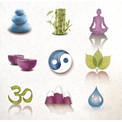 Davora Yoga Spa Retreat Peace Tranquility Meditation Om Nature Ying Yang Bamboo - Blank/Birthday greeting Card