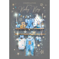New Baby Congratulations on the Birth of a Beautiful Little Boy Greeting Card
