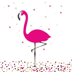 Flamingo & Stars - Blank Mini Greeting Cards with Envelopes by Tracks Publishing