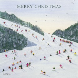 Skiing Down The Slopes - Traditional Gloss Finish -  Luxury Christmas 10 Card Acetate Pack 