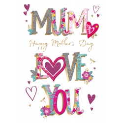 Mum Love You Large Luxury 3D Handmade Mother's Day Card By Talking Pictures