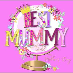 The Best Mummy In The World On Mother's Day Luxury 3D Handmade Card By Talking Pictures