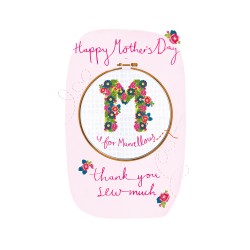 Thank You Sew Much Large Luxury 3D Handmade Mother's Day Card By Talking Pictures