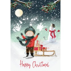 Into the Green Publishing 100% Plastic Free ECO Friendly Pack of 10 Xmas Christmas Cards with Envelopes (Sleigh Xmas Delivery)