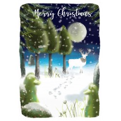 Into the Green Publishing 100% Plastic Free ECO Friendly Pack of 10 Xmas Christmas Cards with Envelopes (Reindeer in Moonlight)