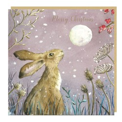 Christmas Hare Tracks Love Country Christmas Art Cards That Tells A Story - Pack of 5 Xmas Cards