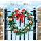 Christmas Wishes Wreath On Gate Glitter Finish Box 10 Cards