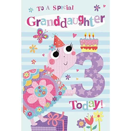 Large Luxury 3rd Birthday Card 206227 Jelly Beans Sweetest Granddaughter Age 3 