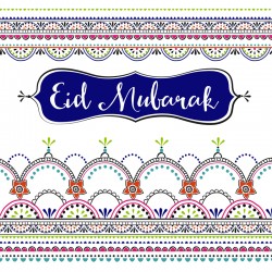 Eid Mubarak pattern Glitter finish Greeting Card