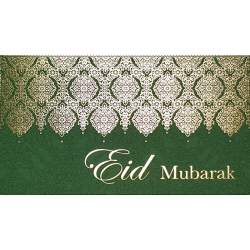 Eid Mubarak Premium Money Wallet Gift Card - Green & Gold