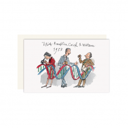DNA Helix The Secret of Life Franklin, Crick and Watson 1953 by Quentin Blake - Blank Greeting Card