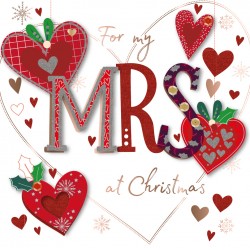 For My Mrs at Christmas Luxury Handmade 3D Greeting Card for Wife Partner By Talking Pictures