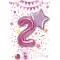 Happy Birthday Girl 2 Today - Single Card with 2 x 30cm foil balloons by Balloon Boutique