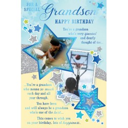 Special Grandson Happy Birthday African Ethnic Ebony Greeting Card with Lovely Verse