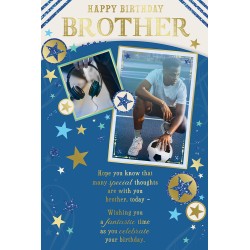 Brother Happy Birthday African Ethnic Ebony Greeting Card with Gold Foil Finish