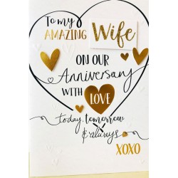Amazing Wife On Our Anniversary With Love Luxury Handmade Card by Talking Pictures
