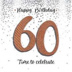 Large Luxury Handmade 60th Birthday Card Time To Celebrate