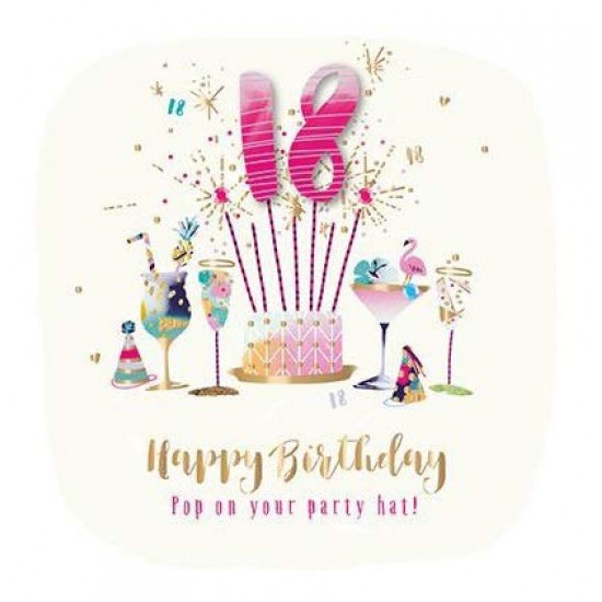 18th Hand Finished Birthday Card by Talking Pictures Range