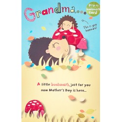 Grandma Cute Hedgehogs Mothers Day Greeting Card with Love You Lots Bookmark Gift By UKG