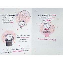 A Poem About Mums Cute Cat Glitter Finish Mothers Day Greeting Card By UKG
