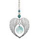 Angel Wing Heart - Blue Zircon December Birthstone Colour Suncatcher Keepsake - Embellished with Crystals from Swarovski®