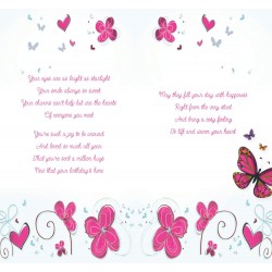 To A Lovely Great-Granddaughter on Your Birthday Card with Colour Insert & Lovely Verse - Warm Beautiful Words by Cardigan Cards
