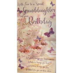 With Love to A Special Granddaughter on your Birthday Card with Colour Insert & Lovely Verse - Warm Beautiful Words by Cardigan Cards