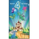 Happy 4th Birthday Greeting Card with Lovely Verse - Dragons, Castle, Presents & Balloons - Wee Nippers by Cardigan Cards