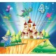 Happy 4th Birthday Greeting Card with Lovely Verse - Dragons, Castle, Presents & Balloons - Wee Nippers by Cardigan Cards