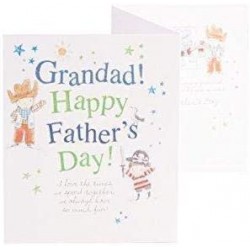 Grandad! Happy Father's Day! Pirates & Cowboys Fun Glitter Carlton Square UK Greetings Card 