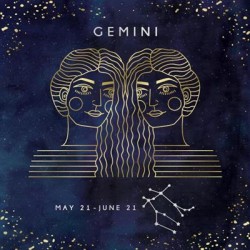 ♊ GEMINI the Twins May 21 - June 21 Astrological Zodiac Sign Soft Matt Foiled Greeting Card by Kingfisher