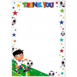 Simon Elvin - THANK YOU - 20 Sheets & Envelopes Pack - Boys FOOTBALL Design