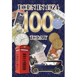 100 Today Born in 1924 Historical Facts 100th Milestone Birthday Card 2024 Him