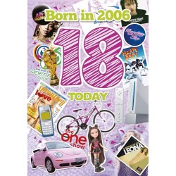 18 Today Born in 2006 Historical Facts 18th Teen Milestone Birthday Card 2024 for Her