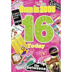 16 Today Born in 2008 Historical Facts 16th Teen Milestone Birthday Card 2024 for Her