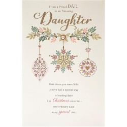 Daughter from Dad Christmas Card Featuring Lovely Sentimental Message