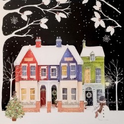 Houses in Snow Festive Christmas Night Pack of 10 Cards