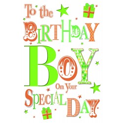 To The Birthday Boy On Your Special Day Glittered Foiled Happy Birthday Card 