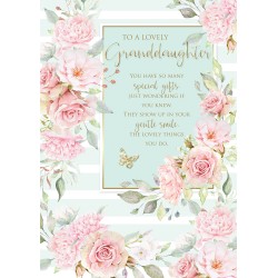 Lovely Granddaughter 6 Verse Booklet insert Luxury Birthday Greeting Card