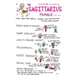 SAGITTARIUS the Half Man Half Horse ♐ Nov 22 -Dec 21 FEMALE Astrological Zodiac Sign Greeting Card by Cherry Orchard