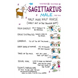 SAGITTARIUS the Half Man Half Horse ♐ Nov 22 -Dec 21 MALE Astrological Zodiac Sign Greeting Card by Cherry Orchard