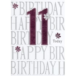 11th Today Happy Birthday Foiled Greeting Card 