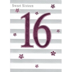 Sweet Sixteen 16th Birthday Foiled Greeting Card 
