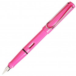 LAMY Safari PINK Fountain Pen - Medium Nib with Blue Ink Cartridge Included - Sealed