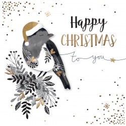 Happy Christmas Robin Luxury Handmade 3D Greeting Card By Talking Pictures