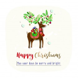 Happy Christmas Reindeer Luxury Handmade 3D Greeting Card By Talking Pictures