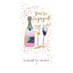 Engagement Congratulations You're Engaged Champagne Luxury Handmade Card by Talking Pictures