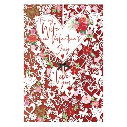For My Wife on Valentines Day - Love You 2022 Luxury Talking Pictures Handmade Card