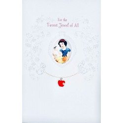 Disney Snow White For The Fairest Jewel Of All Mothers Day Greeting Card with Glitter Finish and Keepsake Apple Charm By UKG